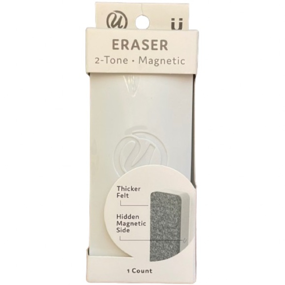 U Brand Magnetic Dry Erase Board Eraser, Thick Felt Bottom Surface, 2 x 5 NWT